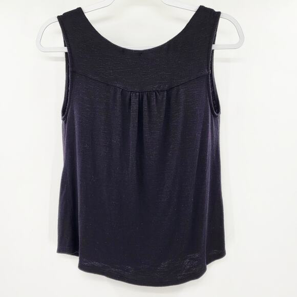 Halogen Black Draping Cowl Neck Cap Sleeve Tank Top Women's Size XS Made in USA - Picture 2 of 4